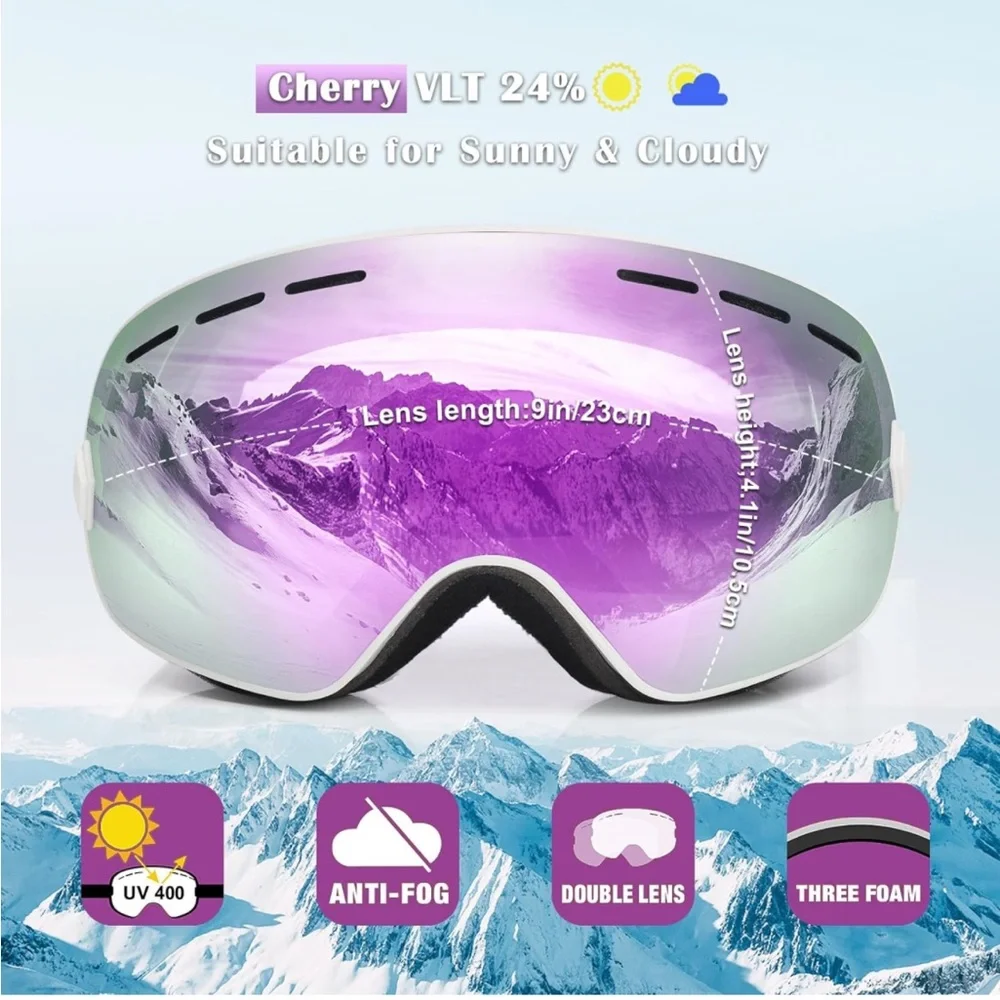 Anti-fog Snowboard Ski Goggles Women